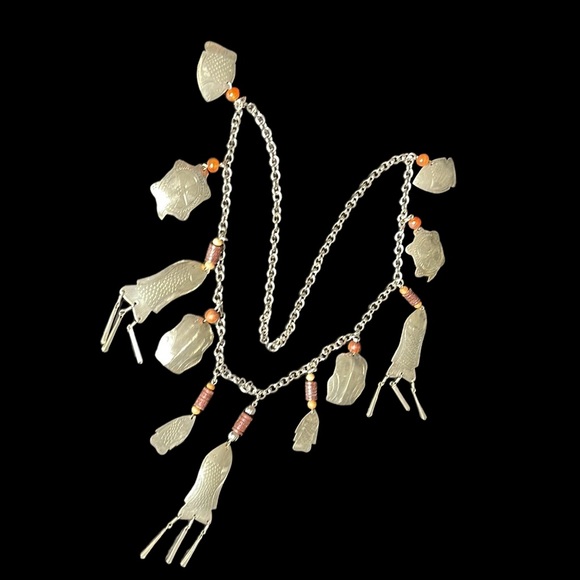 1970s Vintage Hmong Tribal Silver Charm Necklace - Picture 3 of 17